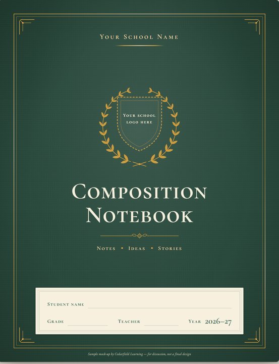Custom Composition Notebook — sample cover