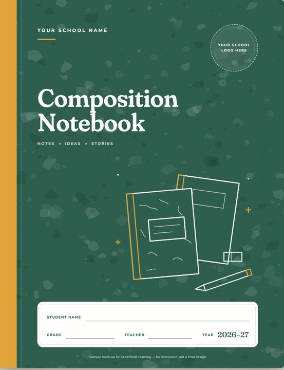 Custom Composition Notebook — Modern style