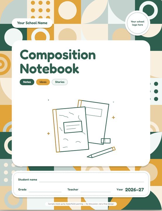 Custom Composition Notebook — Playful style