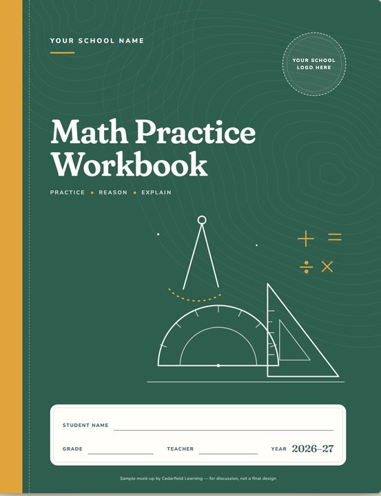Math Practice Workbook — sample cover