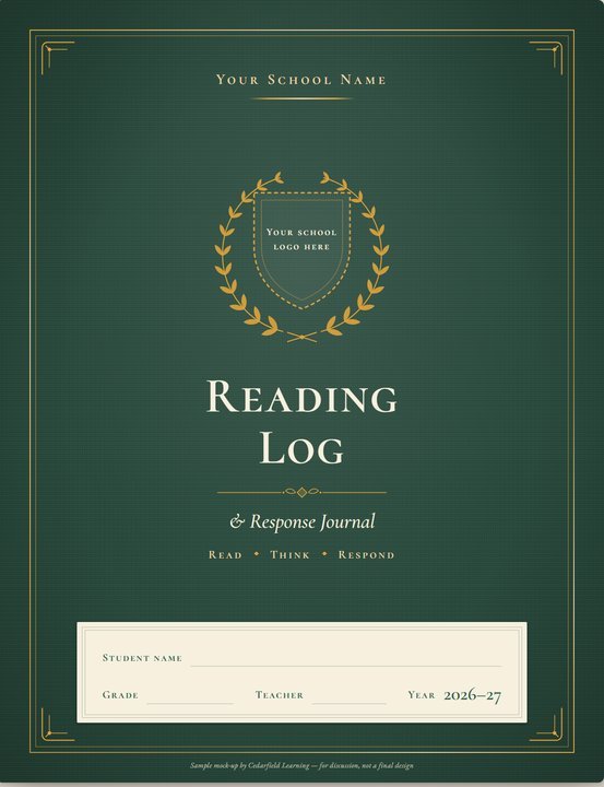 Reading Log & Response Journal — sample cover
