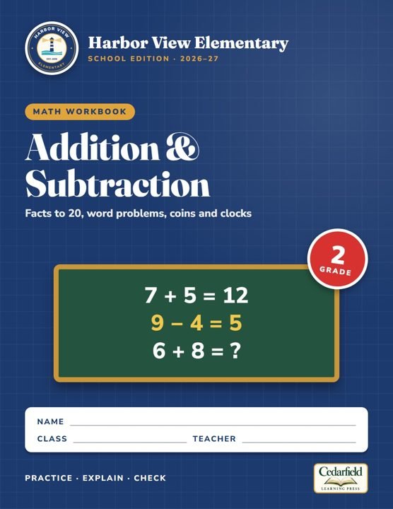 Custom math workbook example