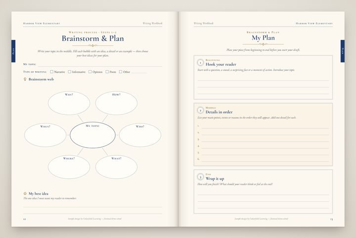 Writing Workbook — brainstorm & plan