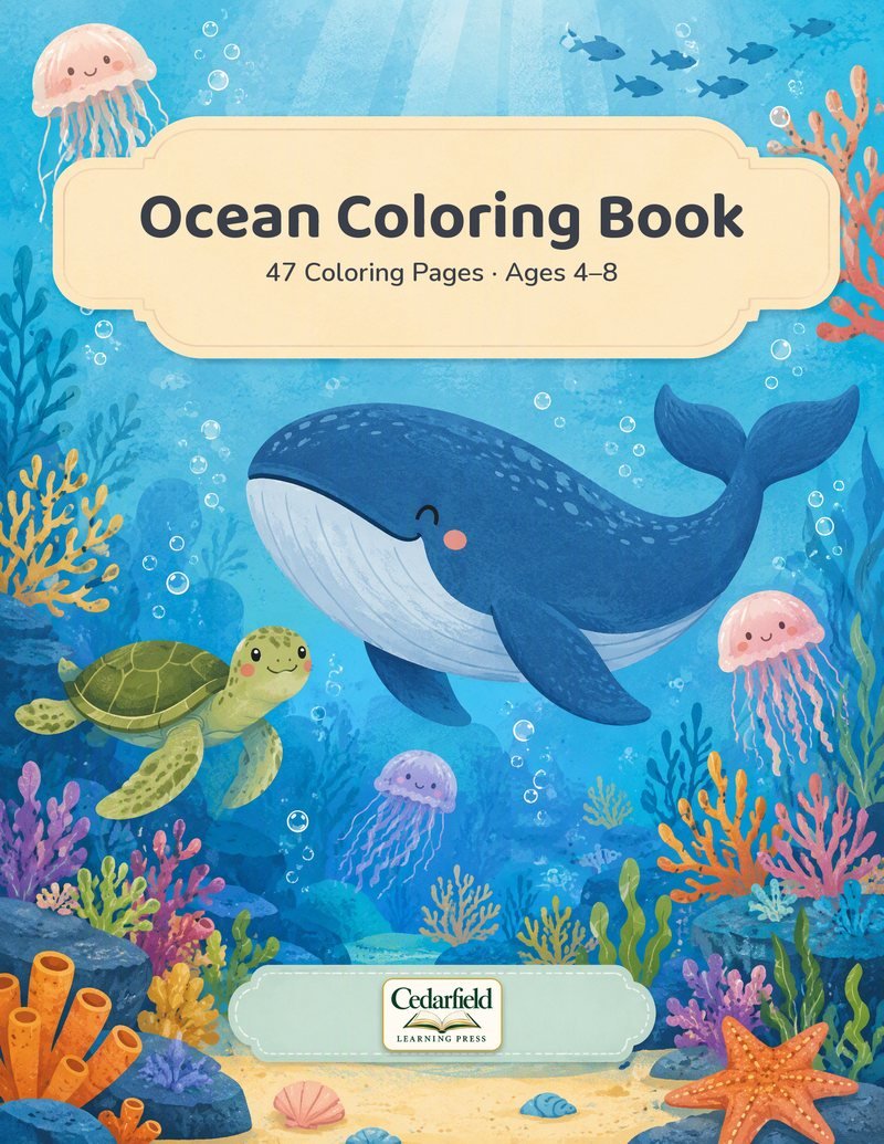 Ocean Coloring Book cover